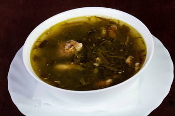 Sorrel soup with meat