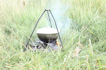 kettle on a fire