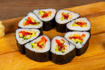 Japanese roll with vegetables