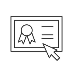 cursor mouse and diploma, take course and online education concept