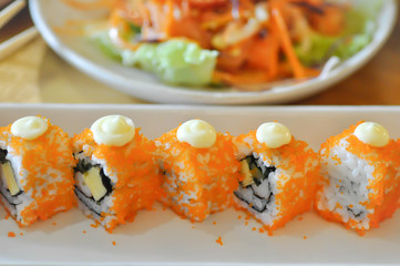 california makii or rice roll or japanese roll