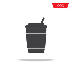 Disposable coffee cup icon vector isolated on white background.