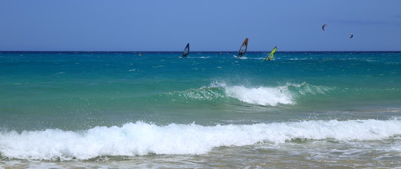Spot de concours de planche à voile et kitesurfaux Canaries à Fuerteventura