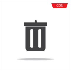 Trash icon vector isolated on white background.