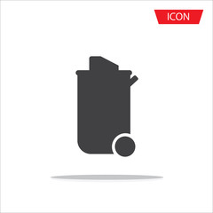 Trash icon vector isolated on white background.