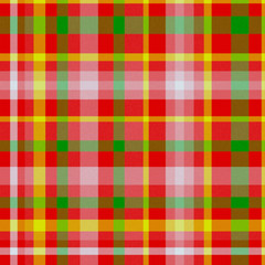 Red Yellow Pink and Green Tartan