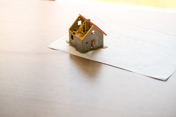 Obraz na płótnie Canvas Home & housing estate concept with blueprint