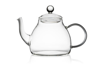 Transparent glass teapot