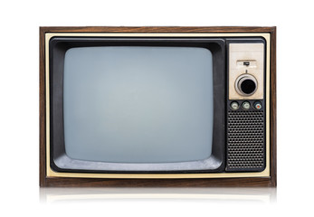 Vintage Retro Style old television on a white background