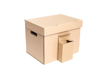 Cardboard boxes. Isolated on white.