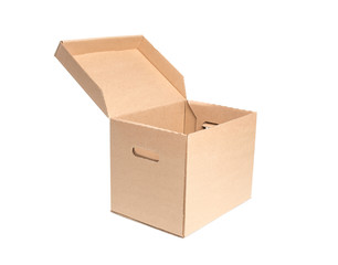 Open cardboard box