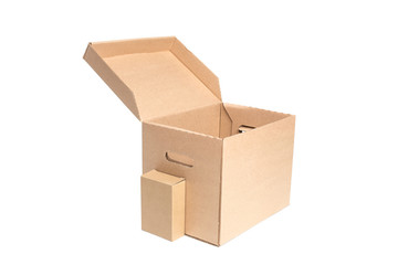 Cardboard boxes. Isolated on white