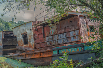 Fototapeta na wymiar Abandoned ships