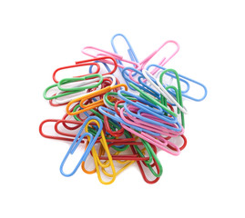 Paper clips isolated on white background