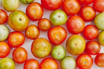 Group of multicolored cherry tomatoes