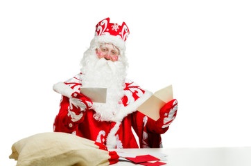 Santa Claus isolated on white background. Ded moroz