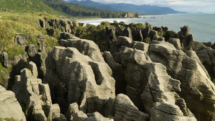 Wonderful Pancake rocks in Punakaiki, New Zealand