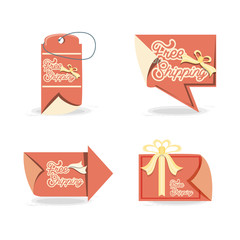 fast delivery service commercial tags travel vector ilustration