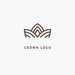 Abstract vetor crown logo vector design. Sign for beauty salon, elite accessories, jewelry, hotels, spa, wedding. Vintage decorative icon qween, king, princess.