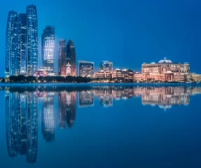 Foto op Canvas View of Abu Dhabi Skyline at evening time, UAE © boule1301