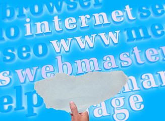 Hand Holding Paper - Word Cloud Typography