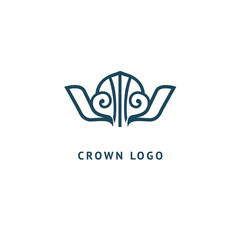Abstract vetor crown logo vector design. Sign for beauty salon, elite accessories, jewelry, hotels, spa, wedding. Vintage decorative icon qween, king, princess.