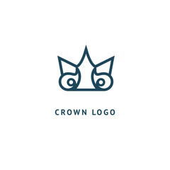 Abstract vetor crown logo vector design. Sign for beauty salon, elite accessories, jewelry, hotels, spa, wedding. Vintage decorative icon qween, king, princess.