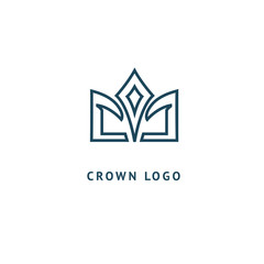 Abstract vetor crown logo vector design. Sign for beauty salon, elite accessories, jewelry, hotels, spa, wedding. Vintage decorative icon qween, king, princess.