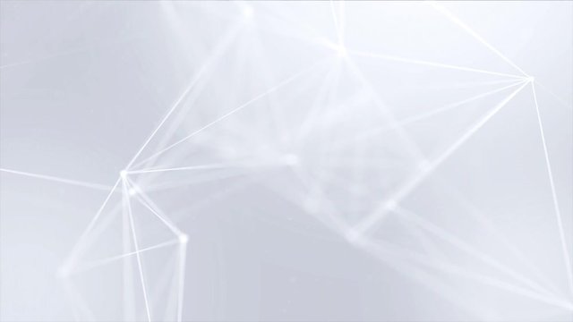 193. Abstract Low poly Molecule And Communication white bright technology Connection structure. Social mesh Network polygonal loop background. soft cleans professional business presentation motion