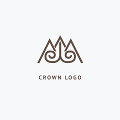 Abstract vetor crown logo vector design. Sign for beauty salon, elite accessories, jewelry, hotels, spa, wedding. Vintage decorative icon qween, king, princess.