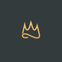 Abstract vetor crown logo vector design. Sign for beauty salon, elite accessories, jewelry, hotels, spa, wedding. Vintage decorative icon qween, king, princess.