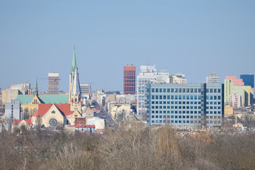 Łódź, Polska- widok na centrum.