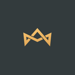 Abstract vetor crown logo vector design. Sign for beauty salon, elite accessories, jewelry, hotels, spa, wedding. Vintage decorative icon qween, king, princess.