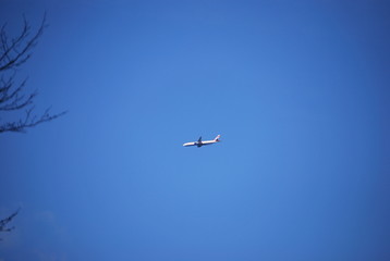 Aeroplane in blue sky