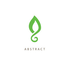 Abstract green leaf logo icon vector design. Landscape design, garden, Plant, nature and ecology vector logo. Ecology Happy life Logotype concept icon. Vector illustration, Graphic Design Editable