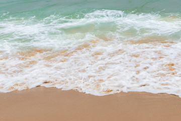 soft wave of an ocean on a sandy beach
