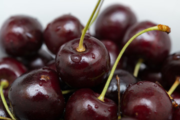 washing fresh cherries