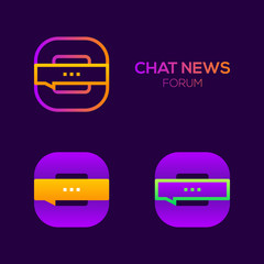 Fototapeta na wymiar Letter Q with Chat News and Forum logo, Social media, Speech bubble, Talk and Message, Technology and digital Social communication logotype