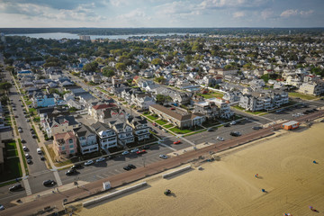 Aerial View of Belmar New Jersey in the Summer 