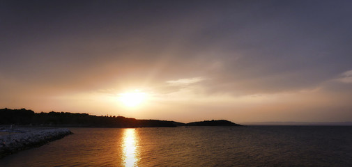 Colorful Sunset over a Black Sea Bay