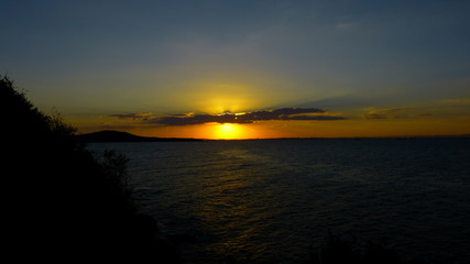 Colorful sunset over the sea