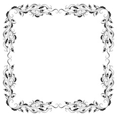 Decorative vintage frame with floral ornament in retro style