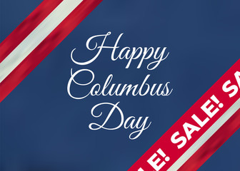 Fototapeta premium Columbus Day United States national holiday with Columbus ship. Happy Columbus Day vector illustration