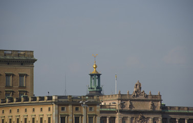 Fototapeta premium Rofs of Roale Palace and Town City Hall in Stockholm