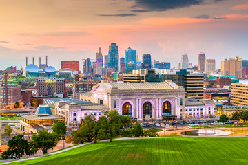 Kansas City, Missouri, USA Skyline - obrazy, fototapety, plakaty