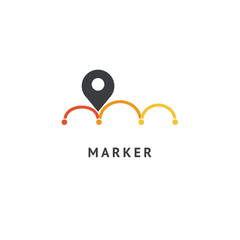 Map marker icon. Vector flat style illustration location pin logotype design. Location pin navigation logo template. Logo concept of navigator, guide, , booking hotel, Rent a Car, travel application.