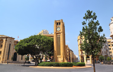 Fototapeta na wymiar Downtown Beirut: Nejmeh Square