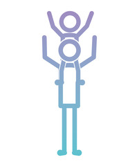 father with son figures silhouettes