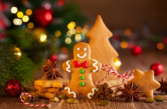 Christmas homemade gingerbread cookies a