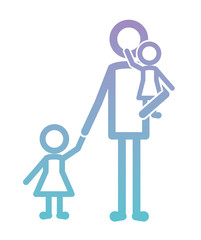 father with daughters figures silhouettes